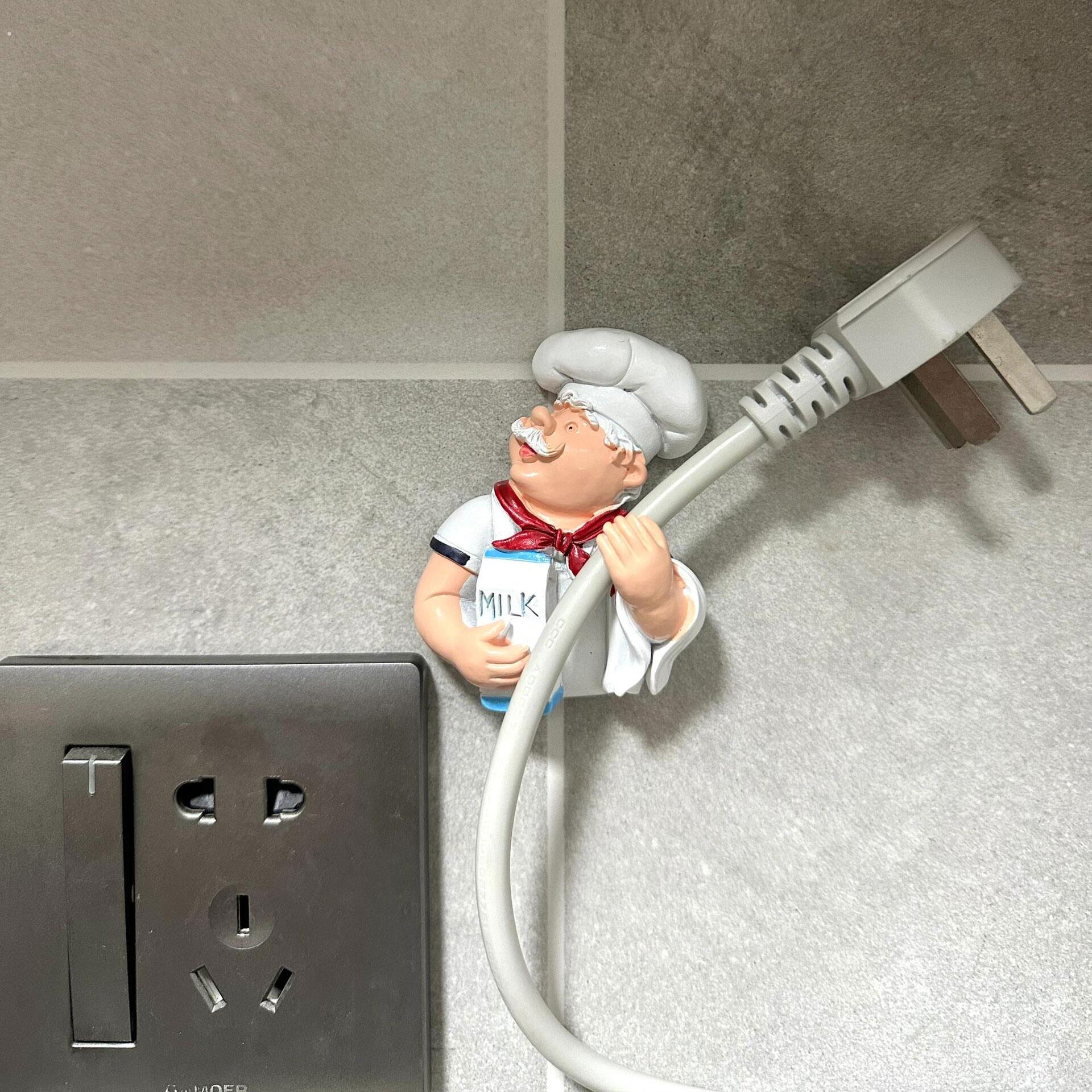 厨师厨房电线挂钩插座电源线收纳挂架电器支架插头固定器免打孔