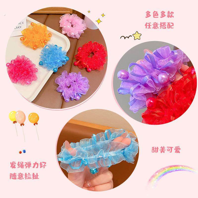新款头花儿童小女孩发圈扎头发橡皮筋花朵舞台表演出盘发头绳头饰