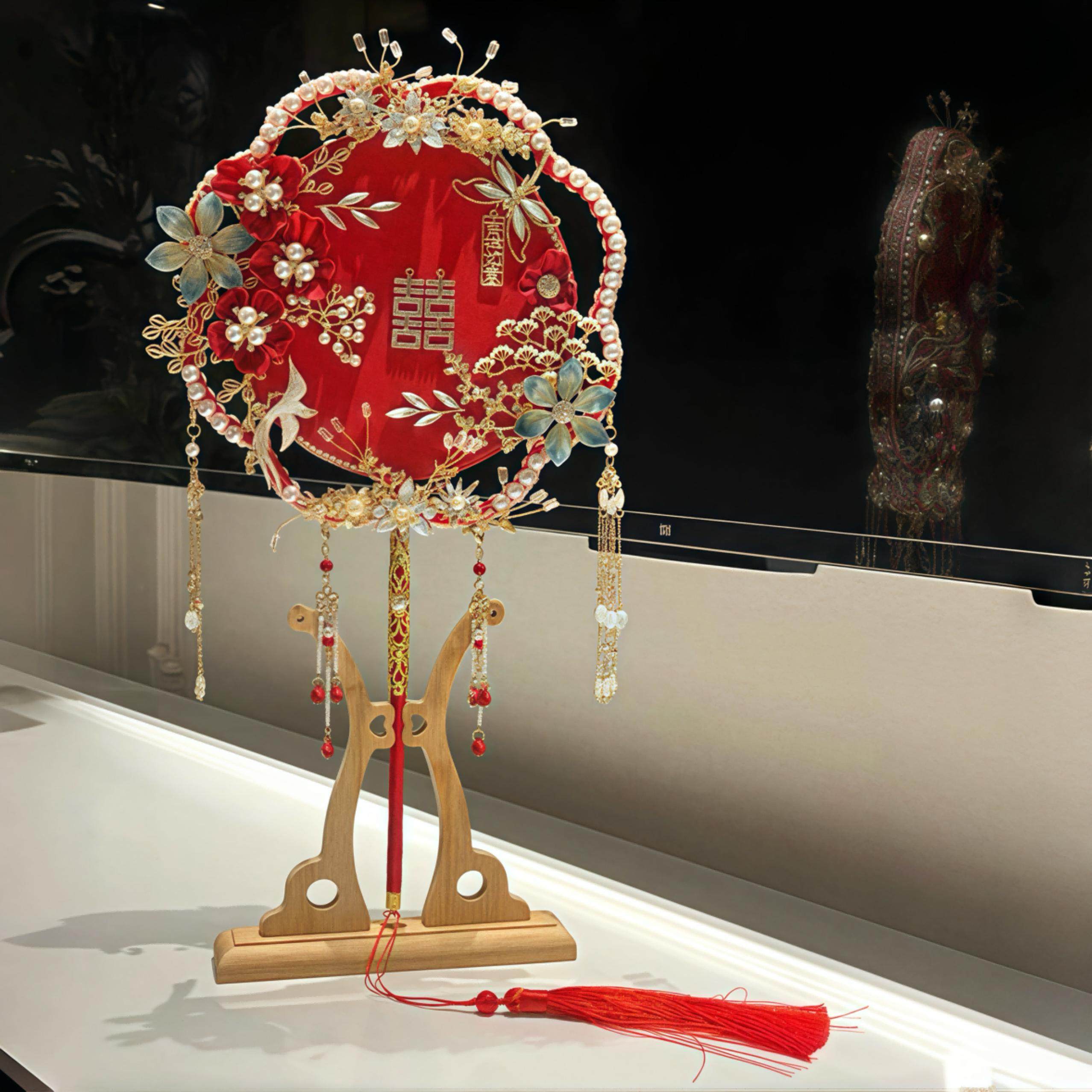 新娘结婚团扇秀禾服高级红色双面成品diy材料包喜扇重工结婚扇子,家居饰品,工艺扇/团扇/喜扇/折扇,淘宝优惠券,粉丝福利购,淘宝优惠卷