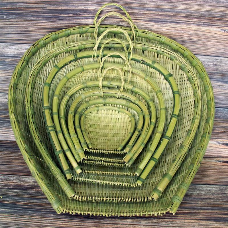 竹编织品家用竹筲箕竹筛农家淘米洗菜沥饭晾晒收纳篮子火锅店饭店