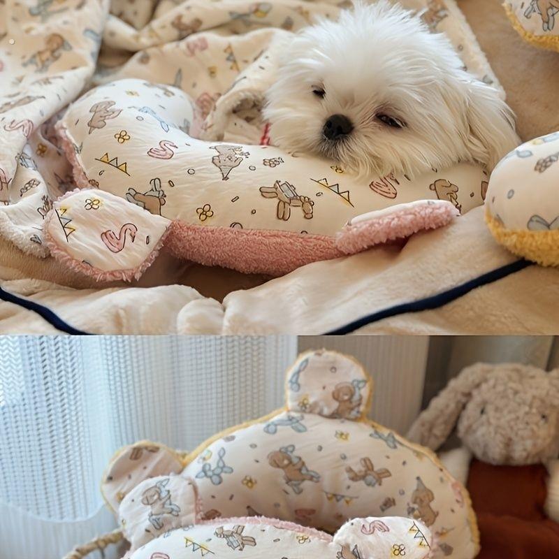 小狗狗专用小被子宠物约克夏马尔济斯枕头毛毯睡觉毯子睡地垫用品