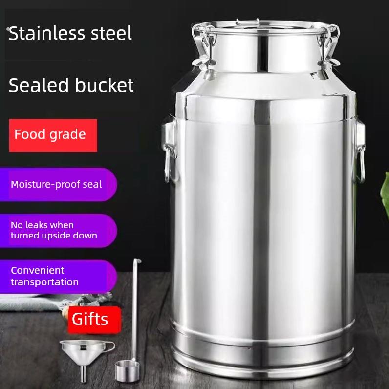 304不锈钢油桶酒桶储存密封桶牛奶桶茶叶罐食用油桶接酒桶陈皮桶