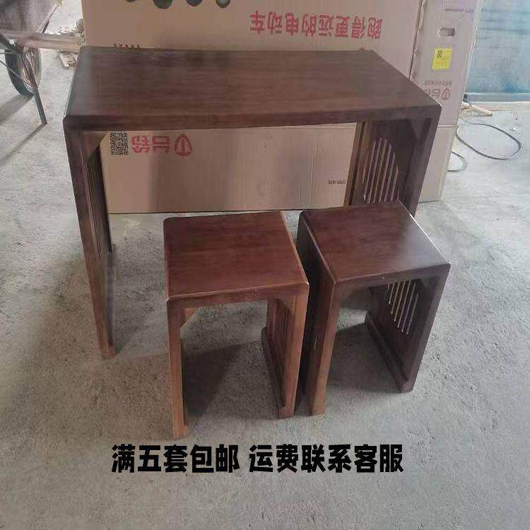 实木书桌书画桌国学桌仿古书法桌琴桌马鞍桌幼儿培训班课桌椅简约