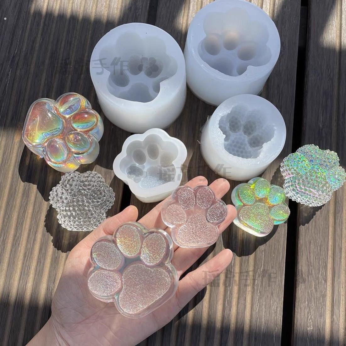 硅胶捏捏材料模具猫爪捏捏模具取模土硅胶捏捏手工模具滴胶镜面