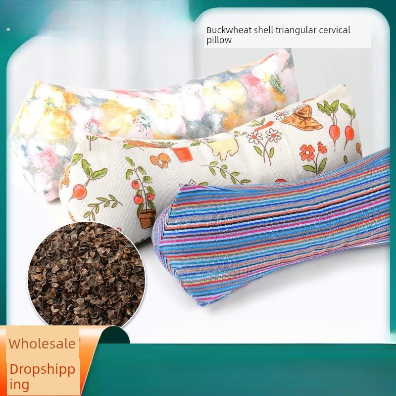 三角颈椎荞麦枕头护颈枕护颈椎助睡眠家用成人腰靠午睡枕头单人