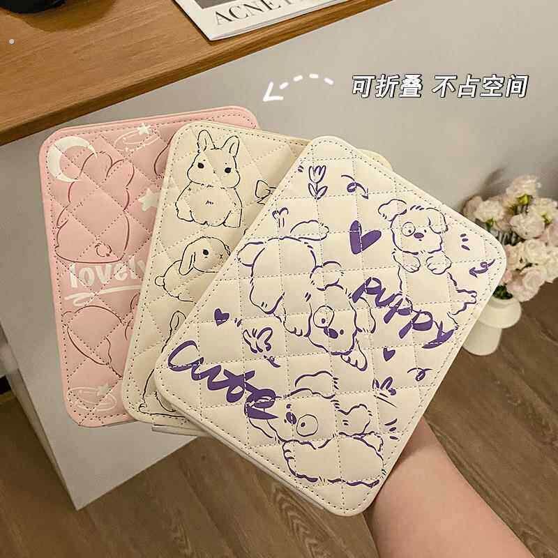 镜子学生宿舍女生可爱折叠化妆镜桌面梳妆镜防摔台式便携高清寝室