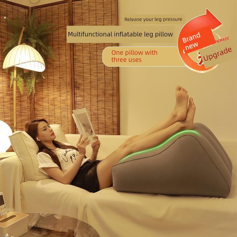 腿枕睡觉专用充气腿枕家居神器静脉曲张脚垫植绒枕头膝盖放松气垫
