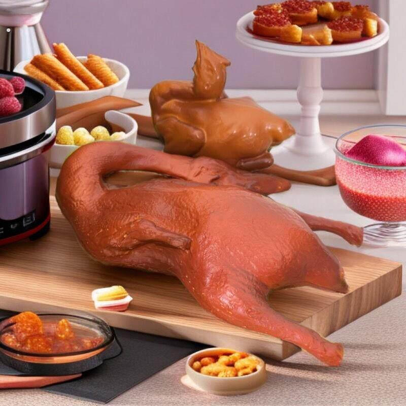 仿真烧鸭烧鸡食物模型 假烤鸭烤鸡摆件橱窗装饰摆设拍摄道具
