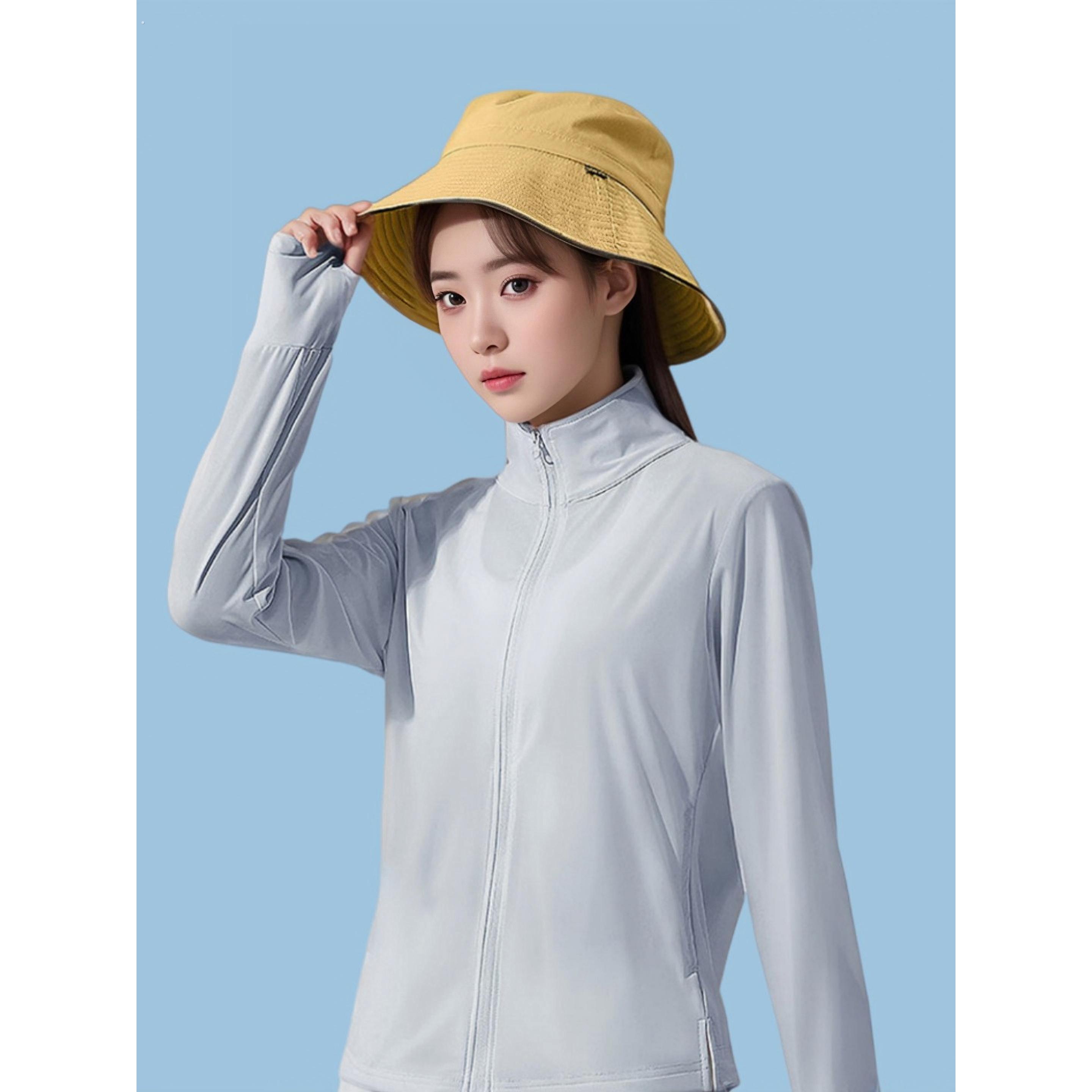 防晒衣无帽女款高领冰丝2025女学生外穿骑车防紫外线罩衫防晒外套