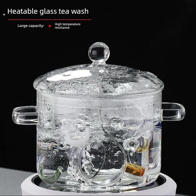 洗茶杯容器皿电陶炉耐热玻璃消毒平底锅大号单独烧水壶煮茶具盆碗