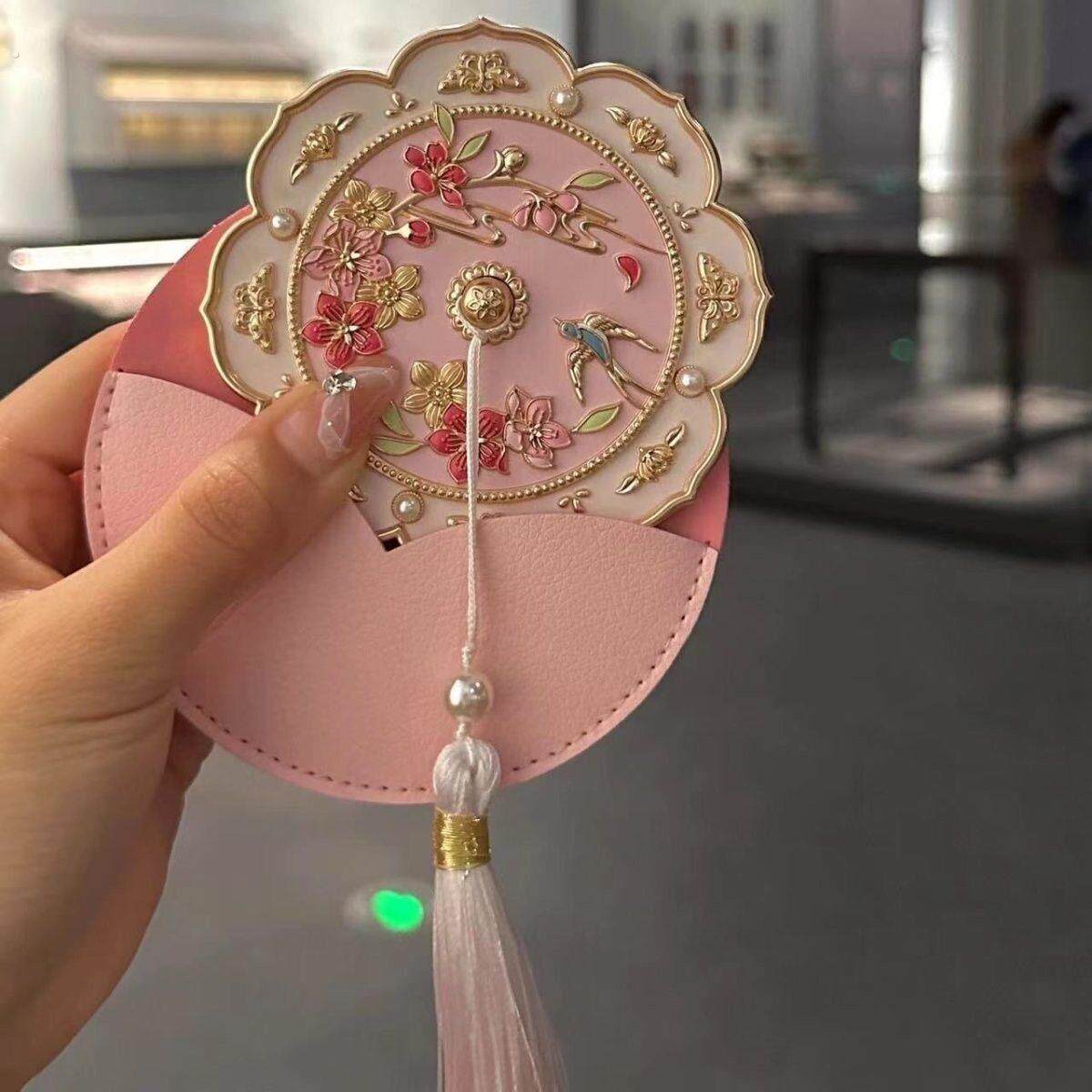 陕西历史博物馆文化创意随身镜西安旅游随身手持化妆镜女生生日礼