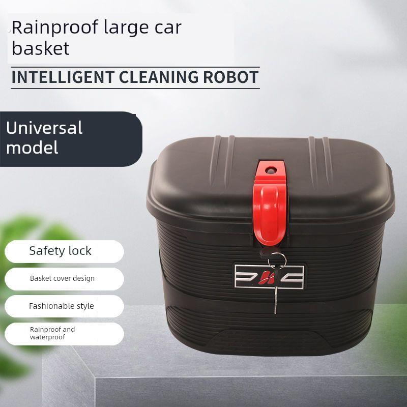 电动滑板车前箱大型万能锁车篮防水车篮适用于万能使用