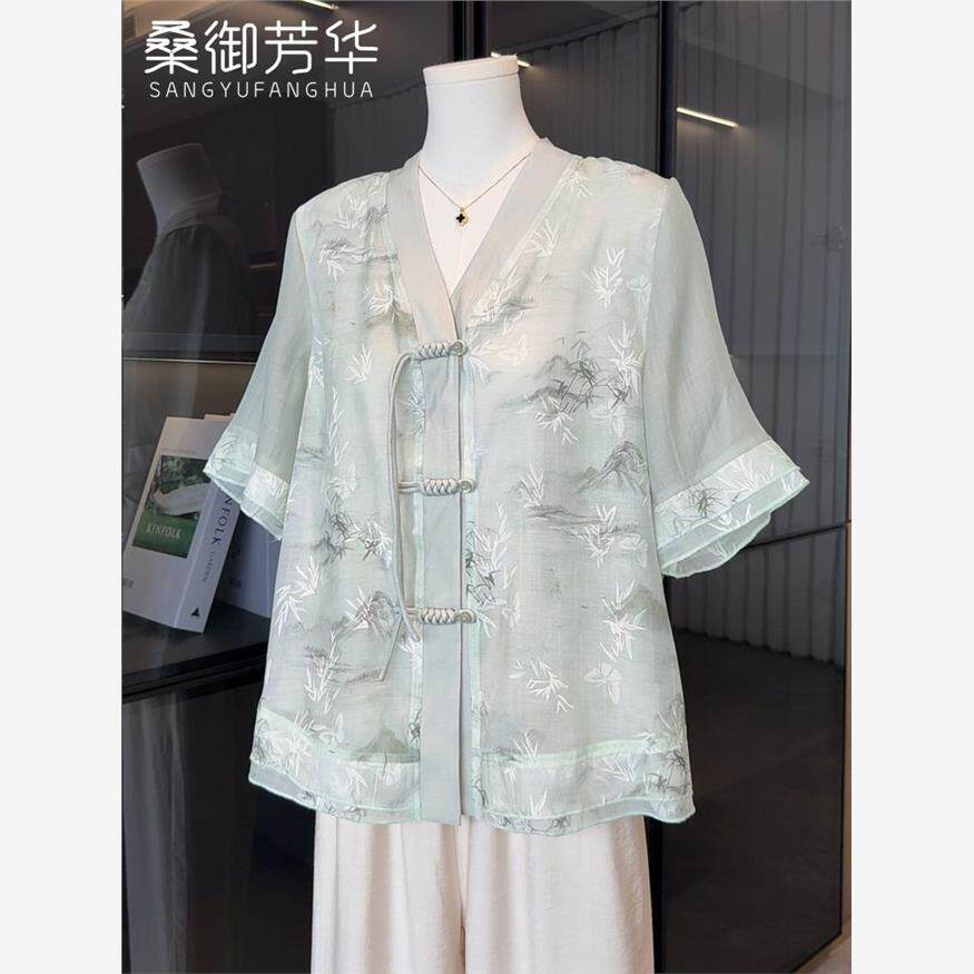国风妈妈夏装2025新款短