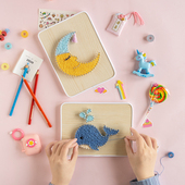 弦丝画y手工作礼物儿童手作钉子画亲子活动解闷绕线画材料包