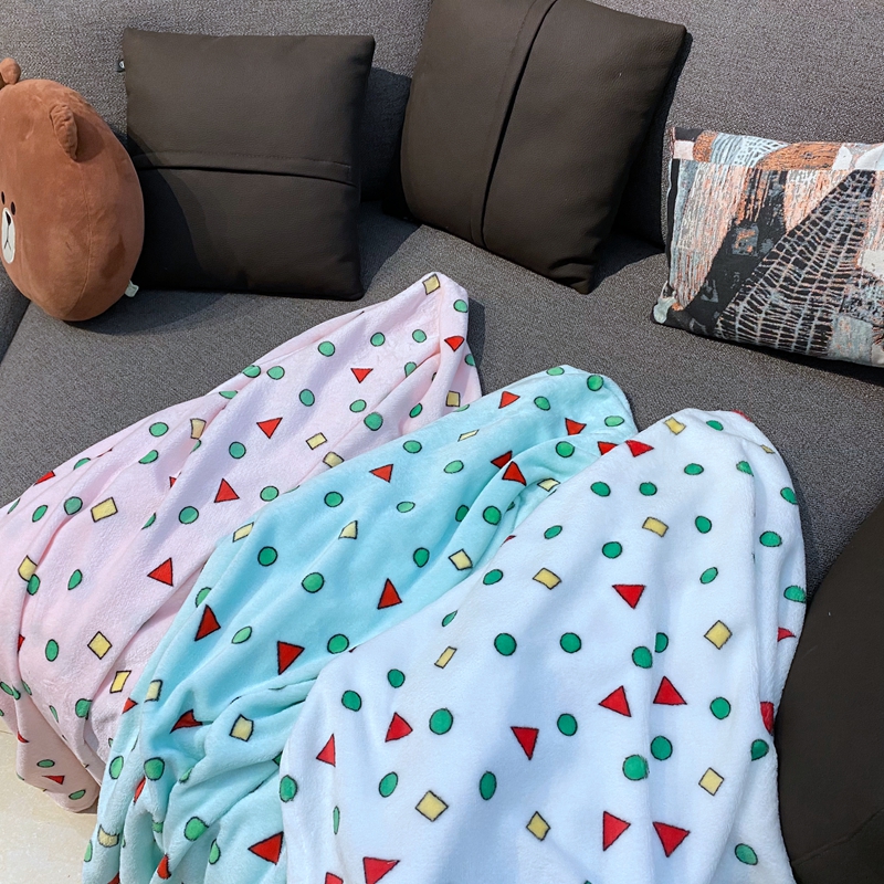 ins风卡通小新奶牛毛毯办公室午睡毯夏季宿舍毯子空调房沙发小毯