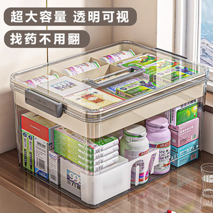 家用药箱家庭装大号药物收纳盒特大容量急救应急多层常用药医药箱