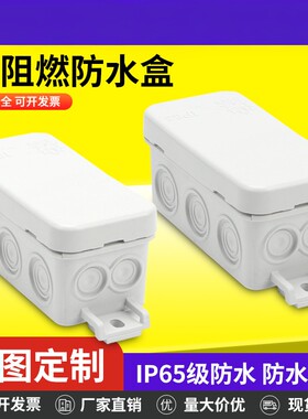 PP阻燃防水盒防水橡胶塞密封盒户外电源分线接线盒监控充电器保护