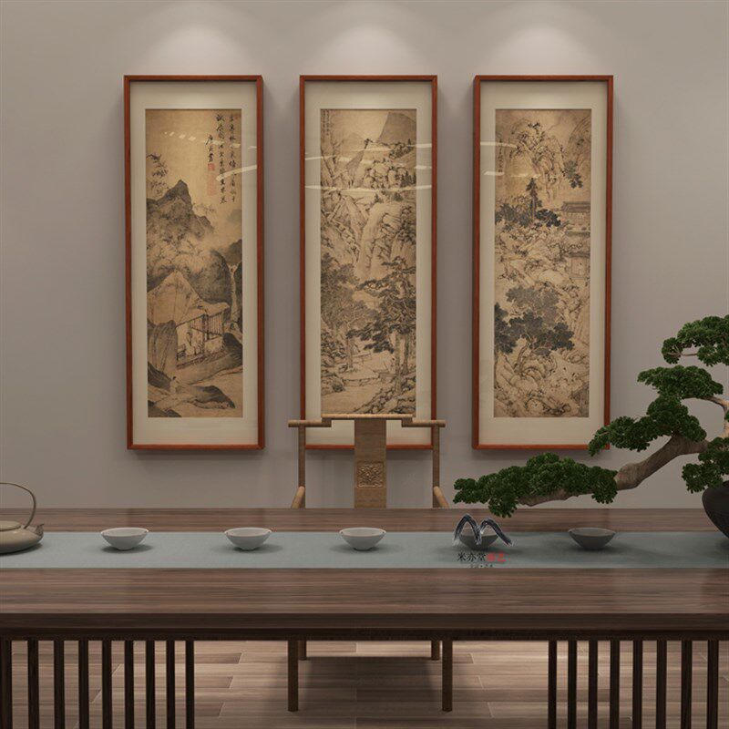 米亦堂文征明  新中式明清水墨国画装饰画 餐厅书房玄关挂画