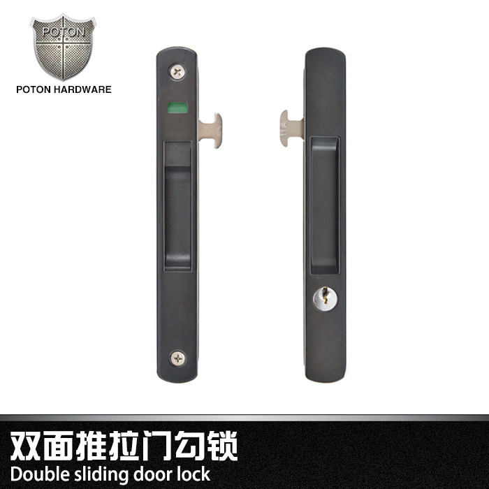 推拉门锁塑钢铝合金窗门锁双面带钥匙勾锁移门锁阳台厨房锁