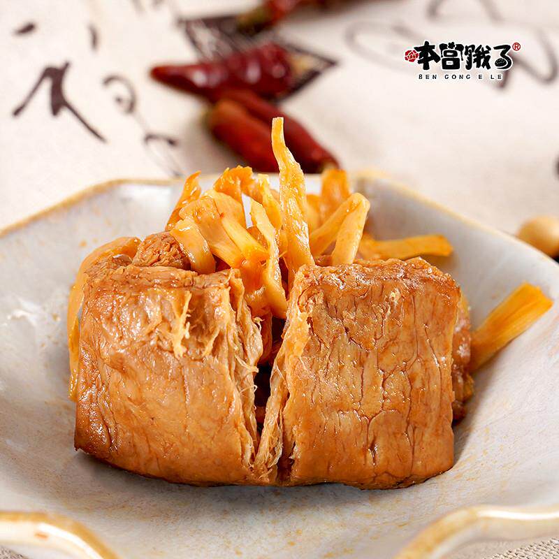 。本宫饿了 笋丝豆干夹笋豆脯 卤味素肉 豆腐干零食 五香味180g*1