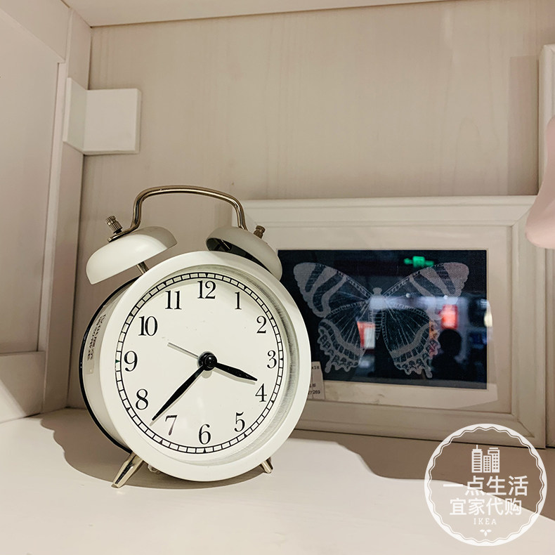 宜家正品德卡座钟时钟摆钟家用钟表桌面摆件复古学生闹钟网红款