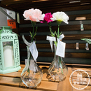 宜家维利斯塔花瓶透明玻璃花瓶家居装 饰简约康乃馨粉色紫色白色