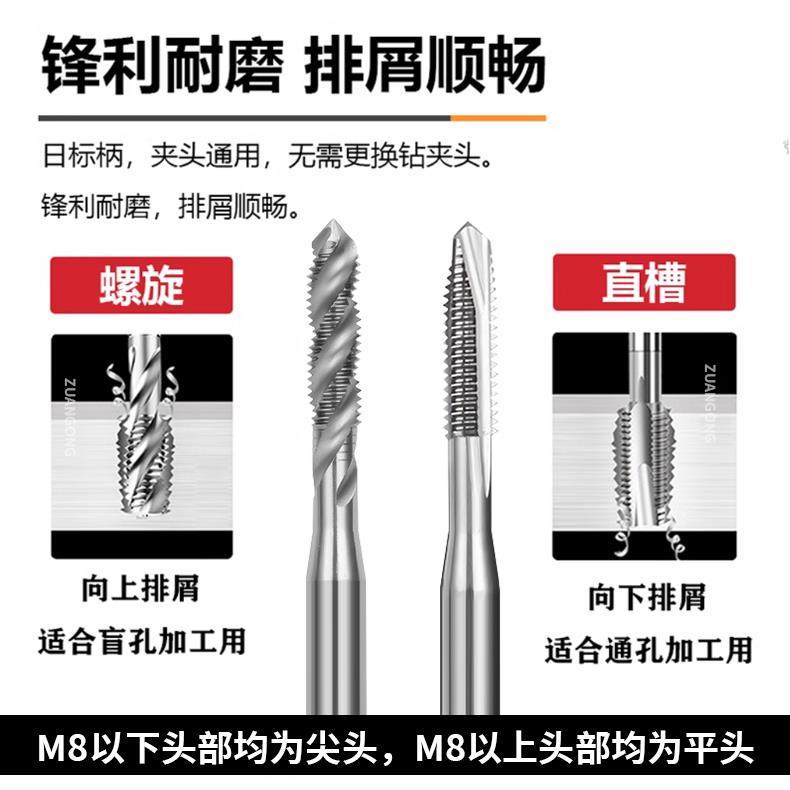 钢丝螺纹护套螺旋丝锥ST丝锥M1.4M1.6M2M3M4M5M6-M24牙套先端丝攻