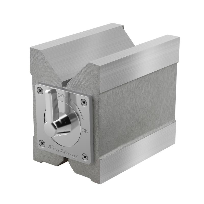 日本三量双V型开关式磁力座高精密吸磁力固定性表座强磁磁铁底座