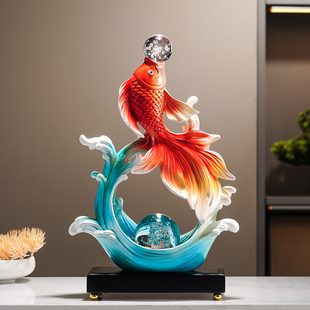 年年有余锦鲤鱼好运摆件客厅玄关酒柜装饰品乔迁新居礼品开业礼物