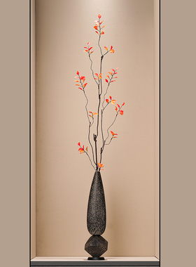 石来运转细长花瓶摆件客厅入户玄关酒柜装饰乔迁新居礼品开业礼物