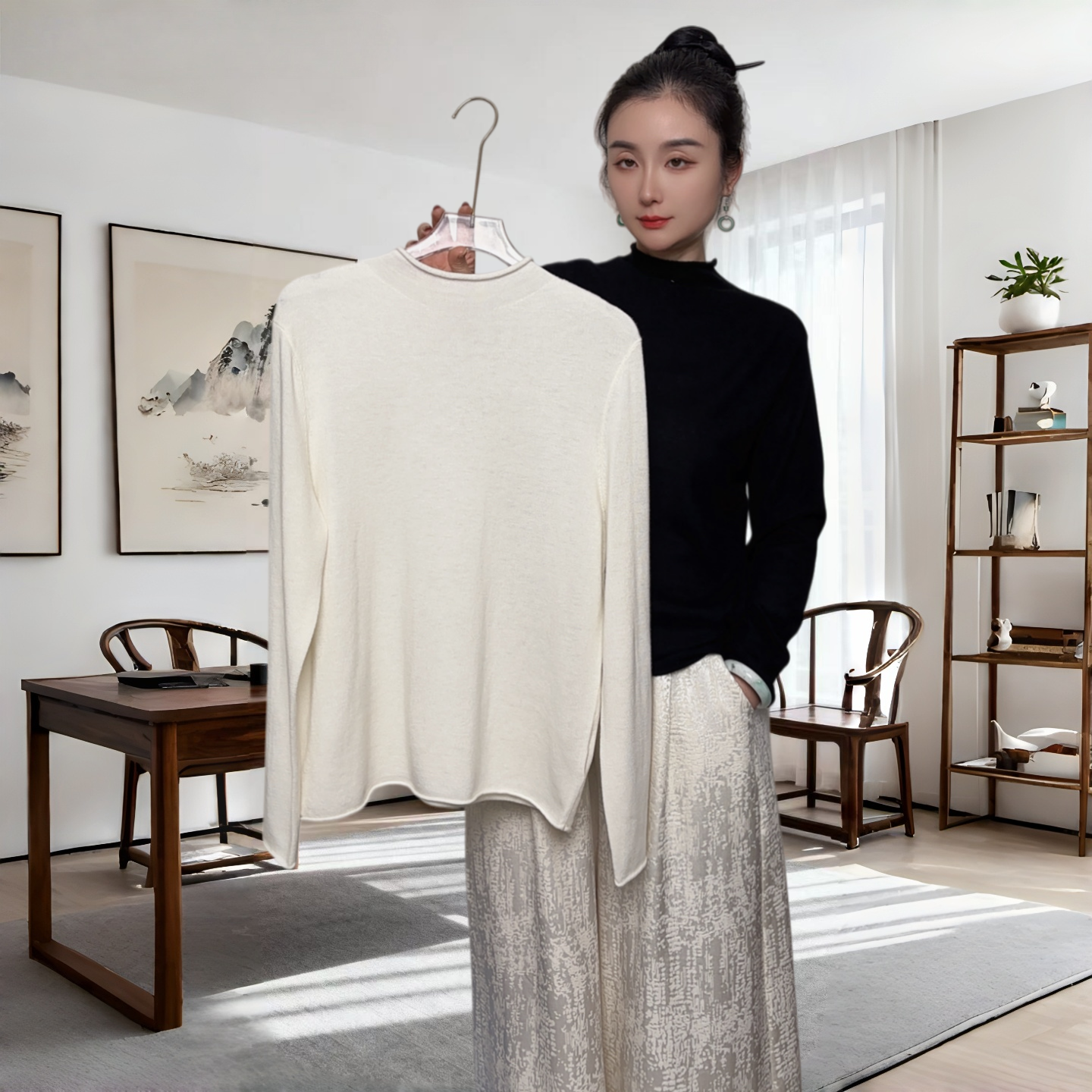 女士打底衫内搭可外穿羊毛衫