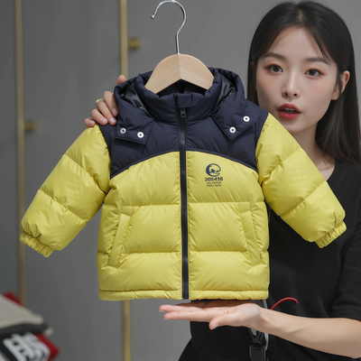 男童短款羽绒服加厚保暖连帽外套
