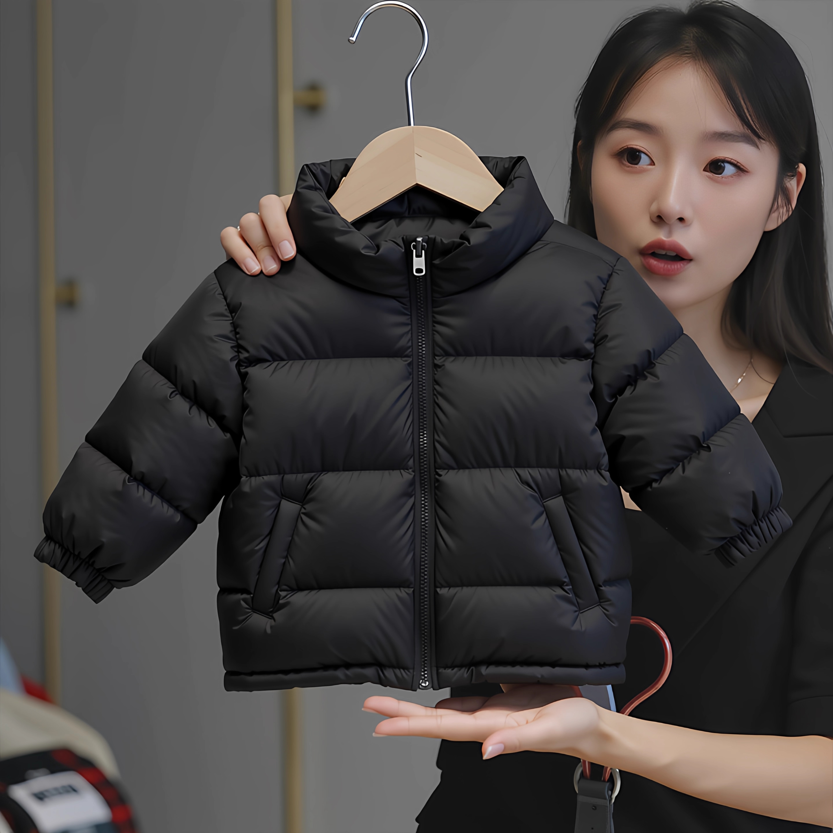 2025年冬季新款黑色短款羽绒服