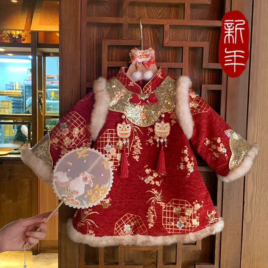 女童汉服2025新款冬季加厚