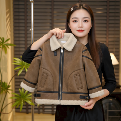 2025冬季新款男女宝加绒翻领棉服