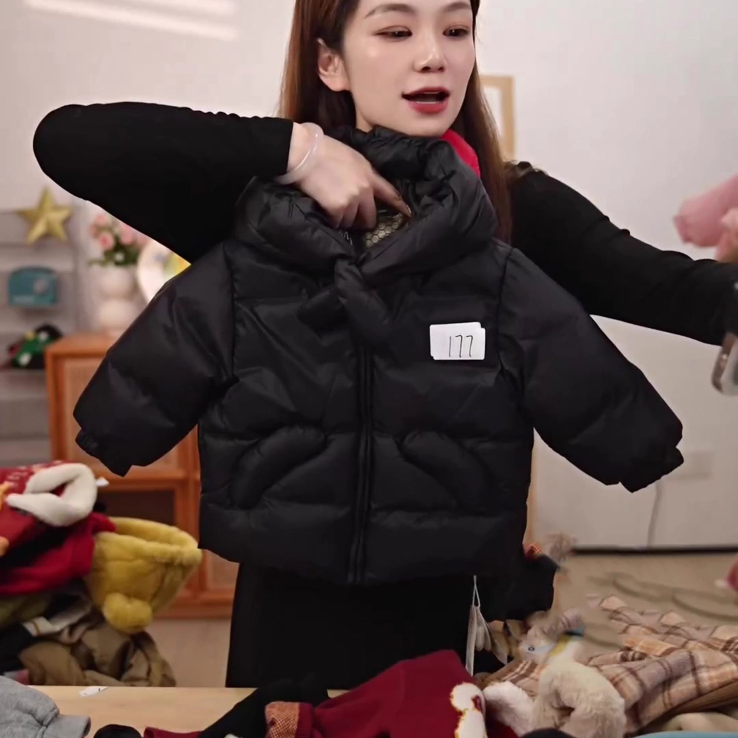 2025秋冬装男女童黑色羽绒服