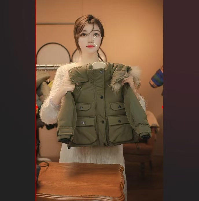 2025冬季新款毛领派克服女棉服