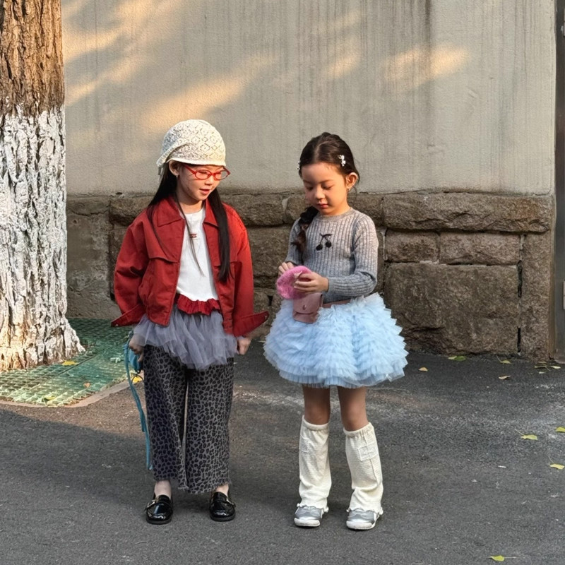 女童半身裙2025新款儿童洋气时髦春秋薄款长裤宝宝春装休闲裙