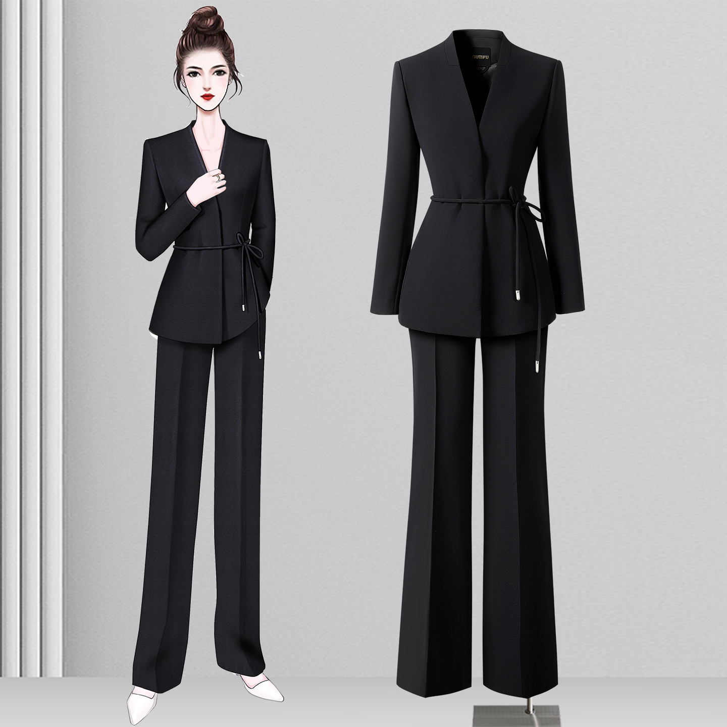 黑色西服套装女2025秋季新款修身显瘦大码干练高级感职业装外套女