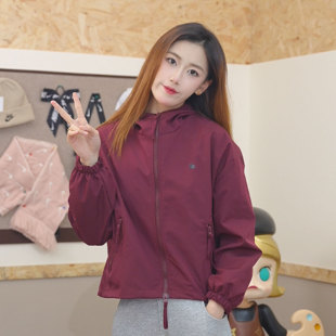 百搭抽绳连帽夹克上衣 女士国货外套休闲冲锋衣短款 2025秋季 新款