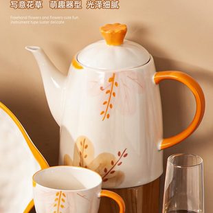 家用客厅2023新款 高颜值茶壶凉水壶茶具耐高温陶瓷大容量水具套装