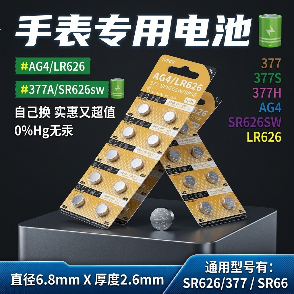 手表通用AG4/LR626纽扣电池10粒