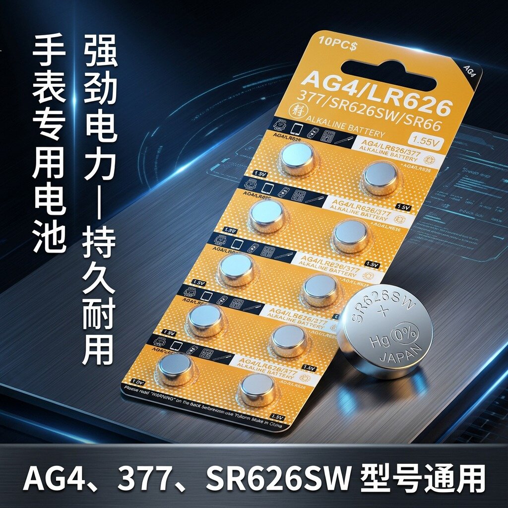 SR626SW/AG4/377通用纽扣电池