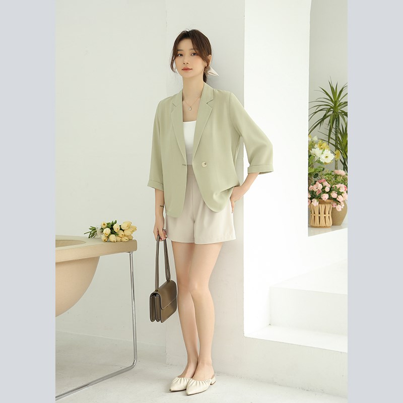 奈格薇儿小个子防晒西装外套女夏季2024新款通勤休闲薄款显瘦西服