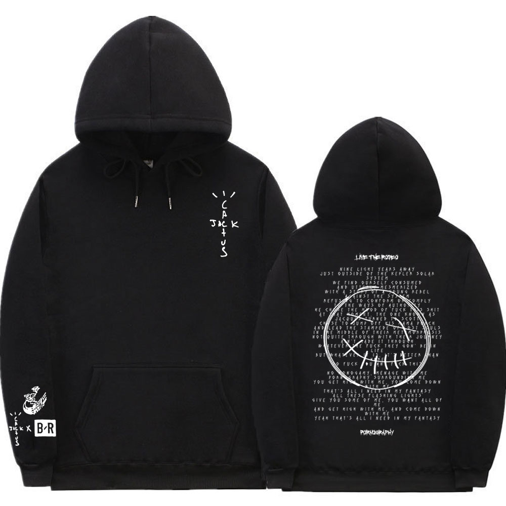 Cactus Jack Double Sided Logo Print Hoodie Male Fleece Hoodi