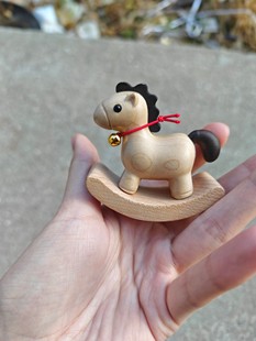 治愈榉木木马摇摇马童年小摆件创意卡通桌面闺蜜礼物女朋友礼物