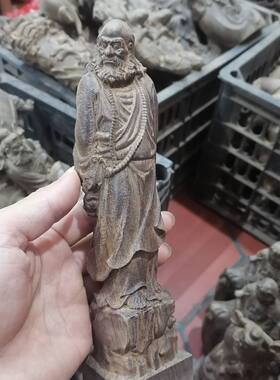 【达摩祖师爷】摆件木雕整木实木雕刻而成工艺品红木摆件送礼合适