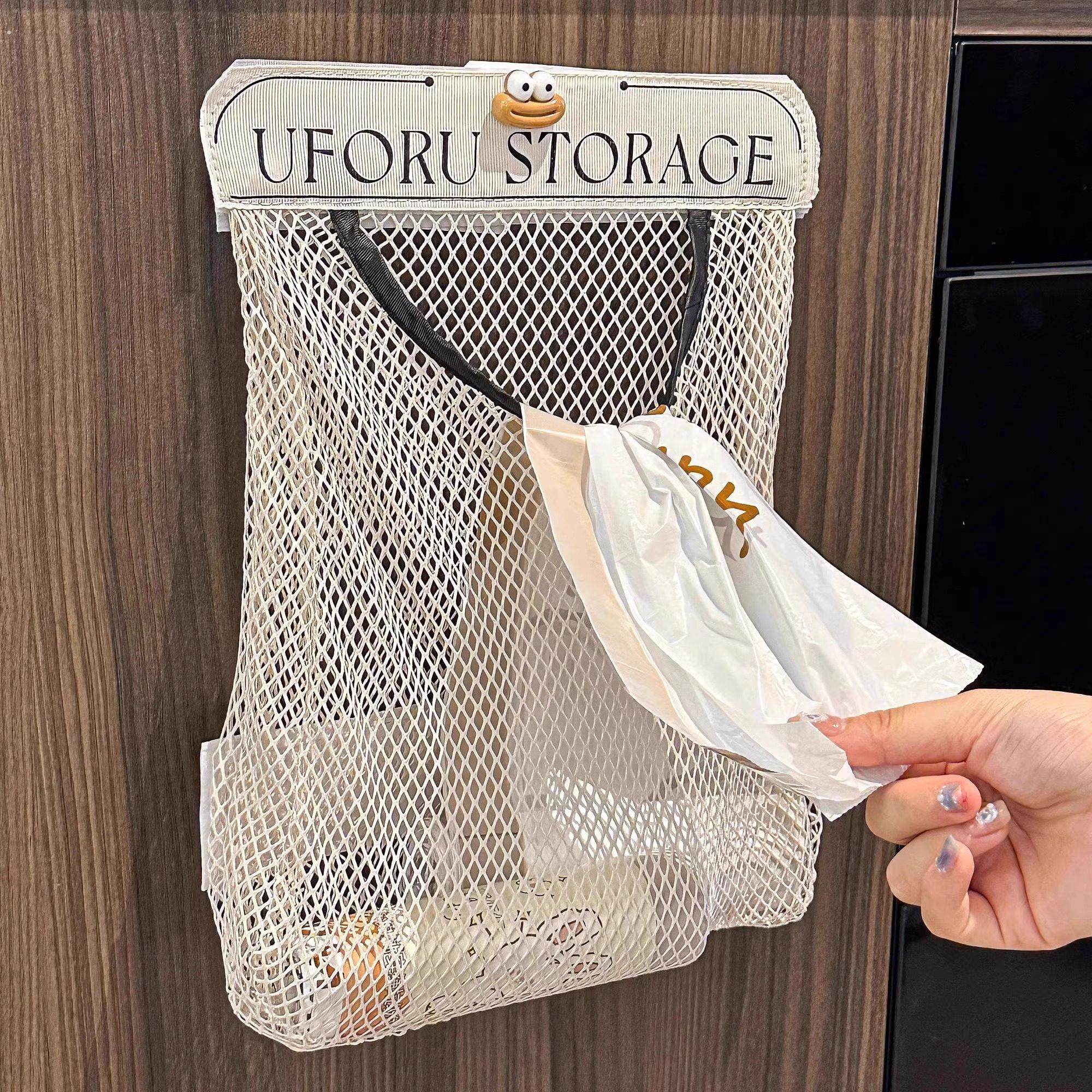 厨房垃圾袋收纳神器壁挂式大容量储物袋子装塑料袋收纳魔术贴网兜,收纳整理,垃圾袋收纳盒/袋,淘宝优惠券,粉丝福利购,淘宝优惠卷