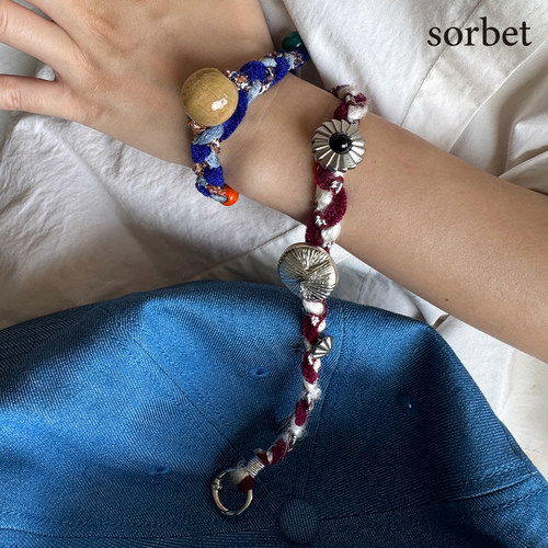 sorbet丝绒麻花编织手机链挂绳子