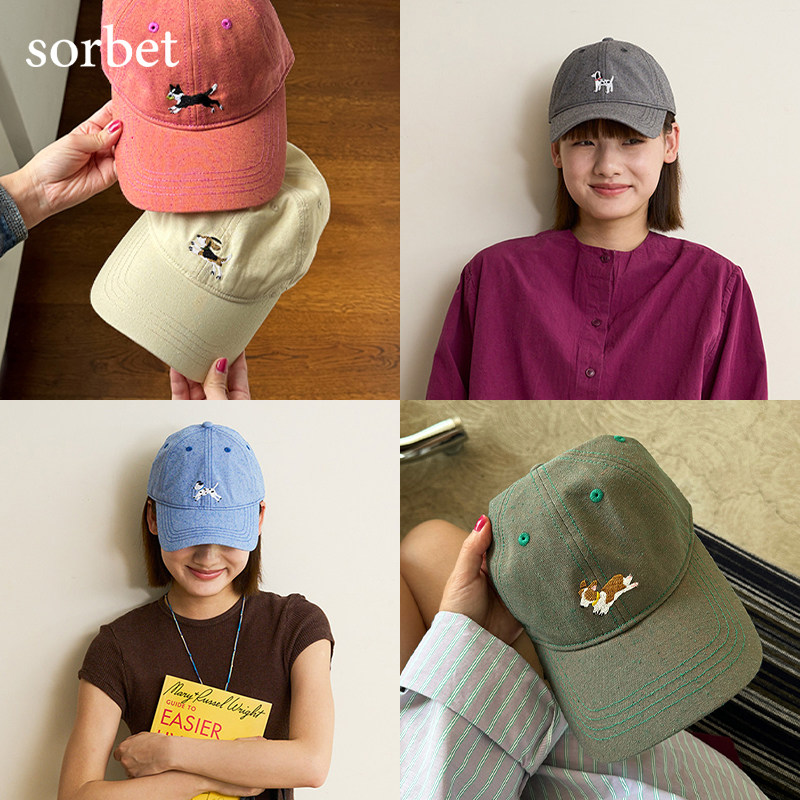 sorbetxFengdu刺绣棒球帽脸小